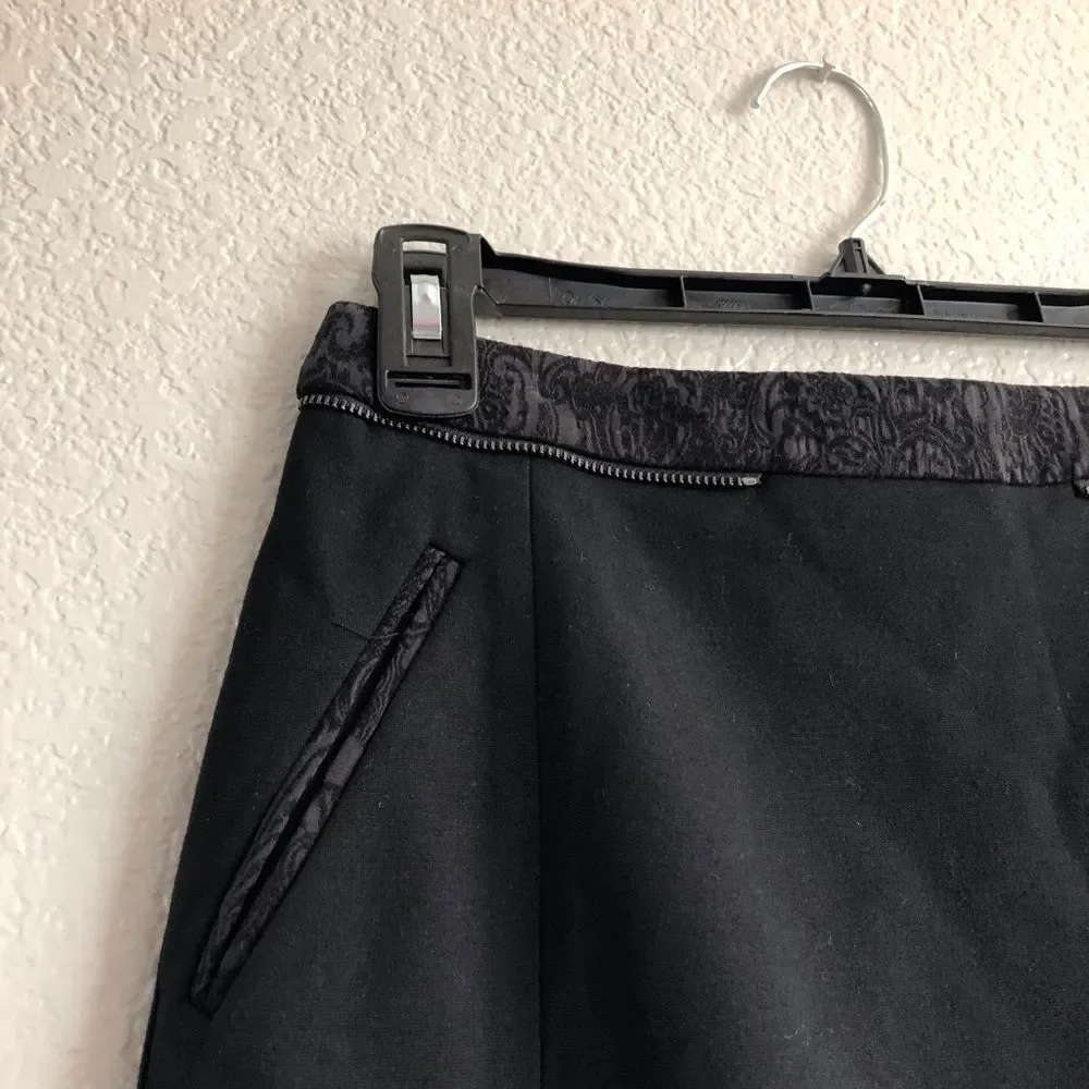 Etcetera Black Zipper Waist Trim Dress Skirt 0